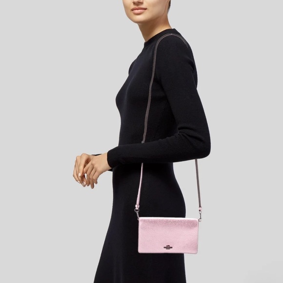 Coach crossbody clutch/wallet in metallic pink - Picture 3 of 5